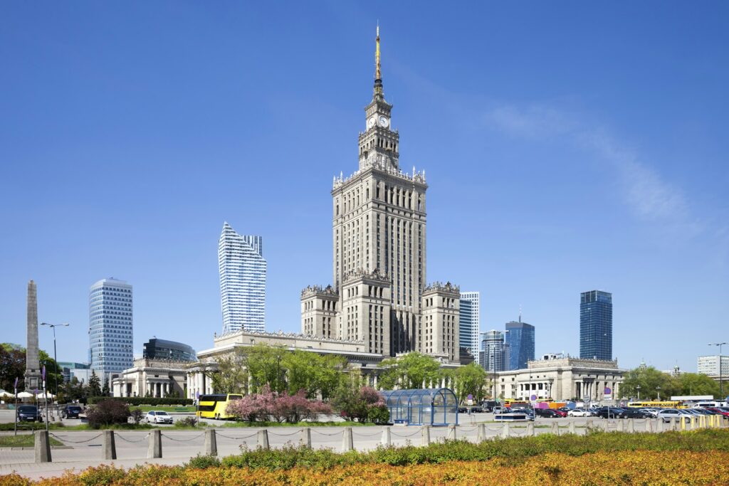 Varšava, centrum s Palácem kultury a vědy